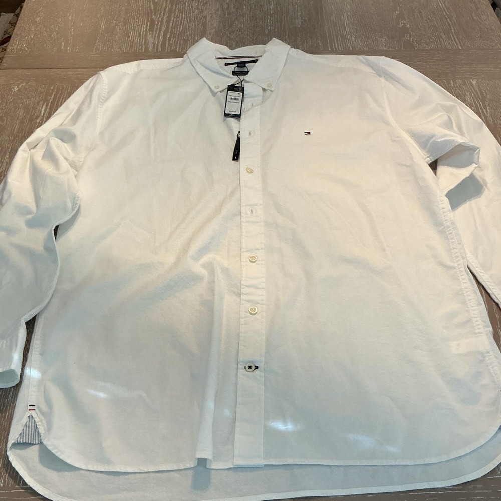 Tommy Hilfiger Men's Dress Shirt White Regular Fit XXL